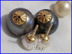 15mm South Sea With Akoya Pearls 14k Solid Gold Earrings And Ring Set Customized