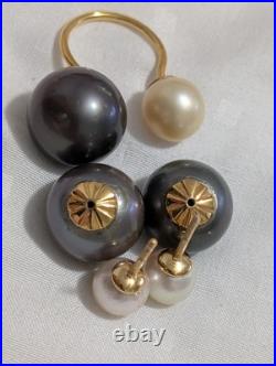 15mm South Sea With Akoya Pearls 14k Solid Gold Earrings And Ring Set Customized