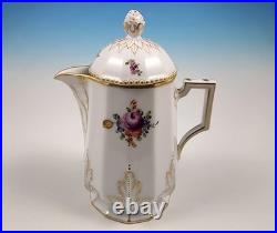 16-Pc Nymphenburg #982 Perl Pearl Gold Demitasse Coffee Pot Set Dresden Flowers 16-Pc Nymphenburg #982 Perl Pearl Gold Demitasse Coffee Pot Set Dresden Flowers