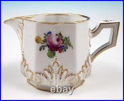 16-Pc Nymphenburg #982 Perl Pearl Gold Demitasse Coffee Pot Set Dresden Flowers