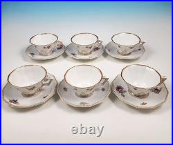 16-Pc Nymphenburg #982 Perl Pearl Gold Demitasse Coffee Pot Set Dresden Flowers
