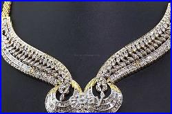 17.10ct Natural Diamond Beautiful Necklace Set Pearl 14K Gold 70.60gms Hallmark