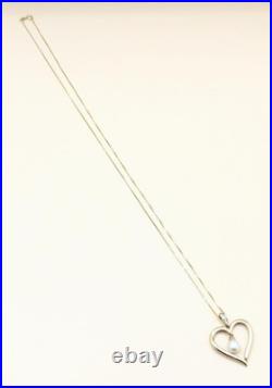 18 14K Solid Yellow Gold 3.3g Open Heart Pearl Pendant Box Chain Necklace Set 18 14K Solid Yellow Gold 3.3g Open Heart Pearl Pendant Box Chain Necklace Set