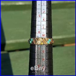 1876 Victorian Era 15ct Gold Ring Set with Turquoise and Seed Pearls