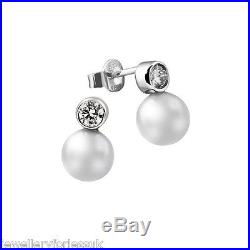 18Carat White Gold & Akoya White Cultured Pearl & Diamond Set Pair Drop Earrings