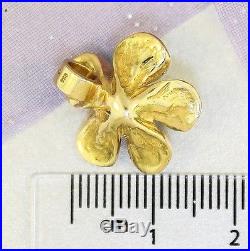 18K GOLD PEARL SET FLOWER PENDANT Guaranteed Genuine 18K Gold