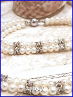 18K Japanese Akoya Pearl Necklace Saltwater South Sea Pearls Fine Jewelry SET