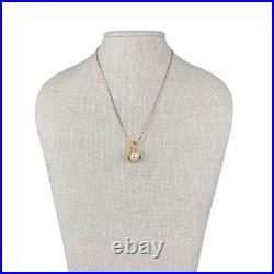 18K RGP Gold Filled Women Gold Tone Faux Pearl Necklace & Earrings Jewelry Set