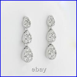 18KTW Gold Marquise Shape Drop Shape Cluster Diamond Bridal Jewelry Set N067725