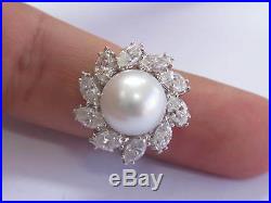 18Kt South Sea Pearls & Diamond White Gold Jewelry Set 11.4mm 7.50Ct