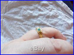 18ct Solid Yellow Gold Natural Turquoise & Pearl Set Genuine Victorian Ring K