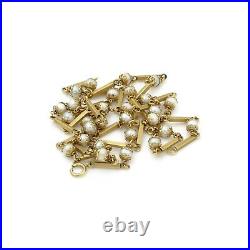 18k Gold Akoya Pearl Necklace Strand 32 Inch Beautiful Gold Settings #e4964-2
