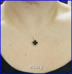 18k Gold Mother of Pearl & Onyx Four-Petal Jewelry Set