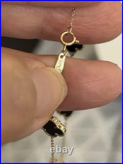 18k Gold Mother of Pearl & Onyx Four-Petal Jewelry Set