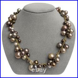 18k Gold Multi Color Tahitian Pearl & Briolette Necklace Bracelet Earrings Set