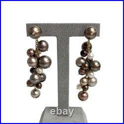 18k Gold Multi Color Tahitian Pearl & Briolette Necklace Bracelet Earrings Set