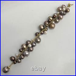 18k Gold Multi Color Tahitian Pearl & Briolette Necklace Bracelet Earrings Set