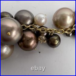 18k Gold Multi Color Tahitian Pearl & Briolette Necklace Bracelet Earrings Set