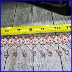 18k Gold Plated Jester Inspired Pink/Cream Pearl Necklace Earring Bracelet Set