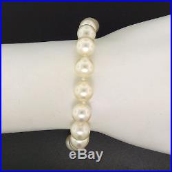 18k White Gold 9-9.50mm Akoya Pearl 6.44ctw Diamond & Ruby Necklace Bracelet Set