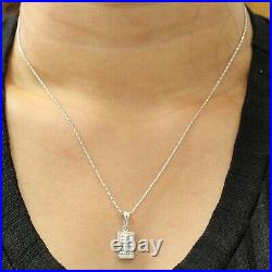 18k White Gold Round Cut Diamond Channel Setting Necklace 0.28ctw