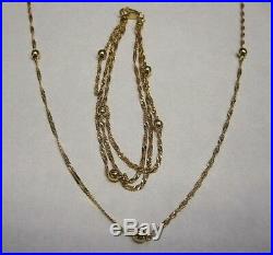 18kt Yellow Gold Twisted Snake with Bead Necklace Bracelet set