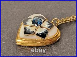 1930s Signed B&N Small Expansion Bracelet& Locket Set Mother of Pearl/Rhinestone