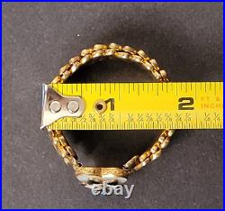 1930s Signed B&N Small Expansion Bracelet& Locket Set Mother of Pearl/Rhinestone