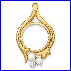 1988-2012 1/25 oz Crown Isle of Man Cat Prong Set Pearl Coin Bezel in 14k Gold