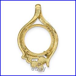 1988-2012 1/25 oz Crown Isle of Man Cat Prong Set Pearl Coin Bezel in 14k Gold