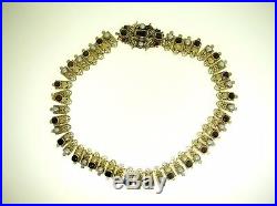 19th C. Austrio-hungarian Gilded Silver Necklace & Earrings Set Garnets & Pearls