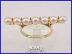 2.00Ct Round Cut Lab-Created Pearl Bar Engagement Ring 14K Yellow Gold Plated