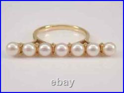 2.00Ct Round Cut Lab-Created Pearl Bar Engagement Ring 14K Yellow Gold Plated