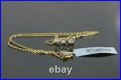 $2,040 Scott Kay 18K Yellow Gold Round Diamond Bezel Set Drop Pendant Necklace
