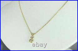 $2,040 Scott Kay 18K Yellow Gold Round Diamond Bezel Set Drop Pendant Necklace
