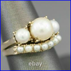 2.50Ct Round Cut Natural Pearl Engagement Bridal Set Ring 14K Yellow Gold Plated