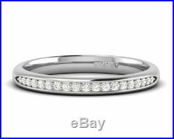2.5mm Bead Set Round Brilliant Diamond Half Eternity Wedding Ring, 9K White Gold