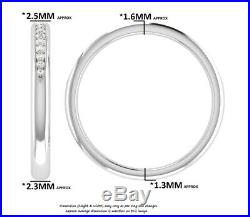 2.5mm Bead Set Round Brilliant Diamond Half Eternity Wedding Ring, 9K White Gold