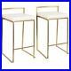 2-Pc-Fuji-Counter-Stool-Set-Foot-Rest-Square-Seat-Stackable-Chair-Gold-White-New-01-xugv