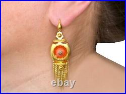 20.25 ct Coral and Diamond 22 ct Yellow Gold Jewellery Set Antique Victorian