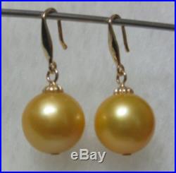 20 new 11-12MM NATURAL SOUTH SEA golden PEARL NECKLACE EARRING 14K GOLD SET