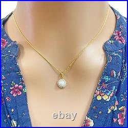 22ct Yellow Gold Round Freshwater Pearl Halo Pendant and Round Earrings Set