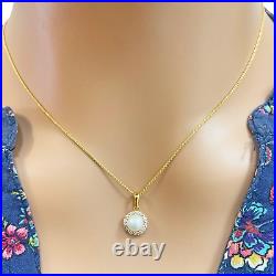 22ct Yellow Gold Round Freshwater Pearl Halo Pendant and Round Earrings Set