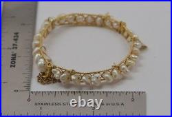 22k Yellow Gold Pearl Set Indian Bracelet