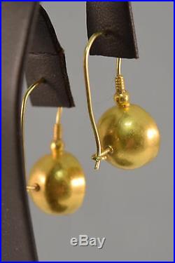 24k Yellow Gold Bezel Citrine Cocktail Ring & Drop Earrings Set