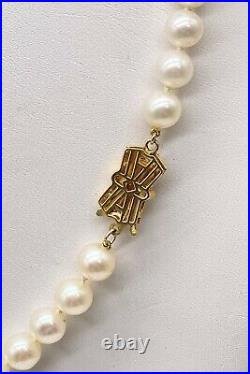 $2500 MIKIMOTO Sea Magic 14k Yellow Gold 6.5mm Cultured Pearl Necklace SET