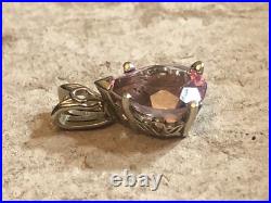 3. 14K Gold Pink Elbaite Tourmaline Drop Stone Leverback Earrings Pendant set