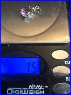 3. 14K Gold Pink Elbaite Tourmaline Drop Stone Leverback Earrings Pendant set