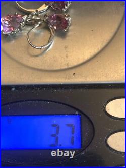 3. 14K Gold Pink Elbaite Tourmaline Drop Stone Leverback Earrings Pendant set