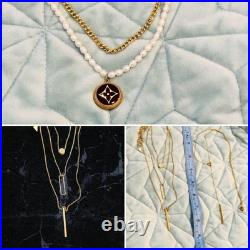 3 Pcs SET 1 Elegant Gold and Freshwater Pearl Necklace + 2 Layered Bar Pedants 3 Pcs SET 1 Elegant Gold and Freshwater Pearl Necklace + 2 Layered Bar Pedants
